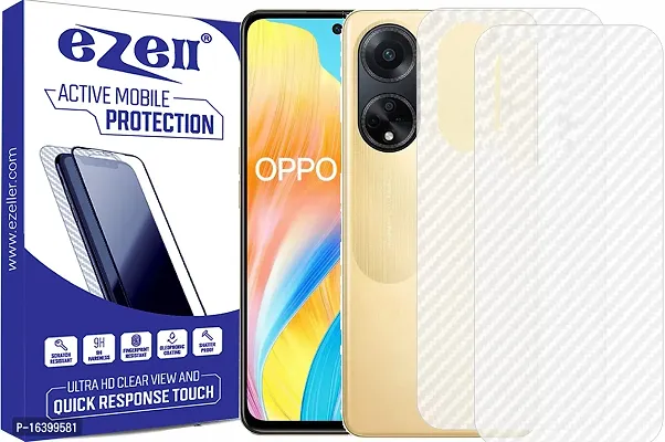 eZell Oppo F23 5G Back Screen Protector(Transparent), 3D Back Skin Carbon Fiber Ultra-Thin Protective Film (2 Packs) Transparent Back Cover with Wet and Dry Wipes-thumb0