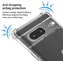 eZell Google Pixel 7a Back Case with Military Grade Bumper Corners,Slim Silicone Back Cover Protective Shockproof Heavy Duty Pouch(Transparent)-thumb1