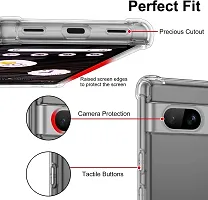 eZell Google Pixel 7a Back Case with Military Grade Bumper Corners,Slim Silicone Back Cover Protective Shockproof Heavy Duty Pouch(Transparent)-thumb3