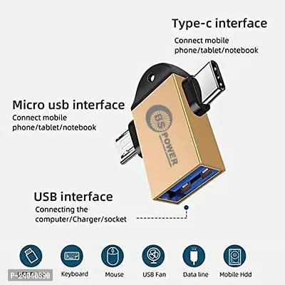 BS POWER 2-in-1 OTG Adapter USB 3.0 to Type C  Micro USB Connector Aluminium Alloy Body on The Go Converter-thumb4