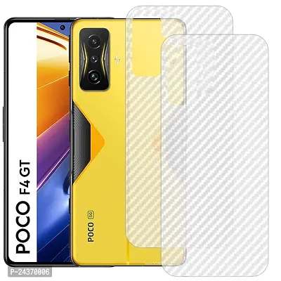eZell POCO F4 GT Back Screen Protector By Ctel, 3D Back Skin Carbon Fiber Ultra-Thin Protective Film (2 Packs) Transparent Back Cover For POCO F4 GT-thumb0