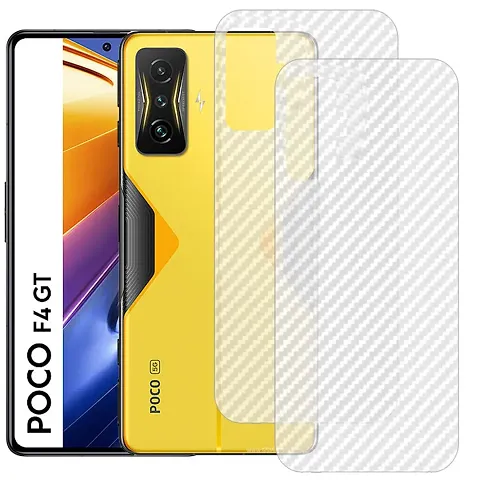 eZell POCO F4 GT Back Screen Protector By Ctel, 3D Back Skin Carbon Fiber Ultra-Thin Protective Film (2 Packs) Transparent Back Cover For POCO F4 GT