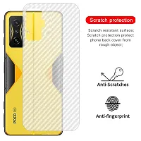 eZell POCO F4 GT Back Screen Protector By Ctel, 3D Back Skin Carbon Fiber Ultra-Thin Protective Film (2 Packs) Transparent Back Cover For POCO F4 GT-thumb2