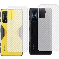 eZell POCO F4 GT Back Screen Protector By Ctel, 3D Back Skin Carbon Fiber Ultra-Thin Protective Film (2 Packs) Transparent Back Cover For POCO F4 GT-thumb4