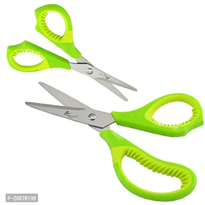 HANGITS Multi-Purpose Scissors Combo 2 Packs 7 inches Bend  5.5 Inches Straight Micro Tips with Soft Gripper Handle for Students, Home, Kitchen  Office-thumb0