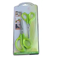 HANGITS Multi-Purpose Scissors Combo 2 Packs 7 inches Bend  5.5 Inches Straight Micro Tips with Soft Gripper Handle for Students, Home, Kitchen  Office-thumb2