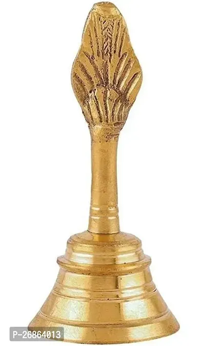 Treegoart Brass Bell Gannti Pooja Mandir 4 Inch Gold Used For Pooja, Worship, Festive And Festival Occasions Pack Of 1-thumb0