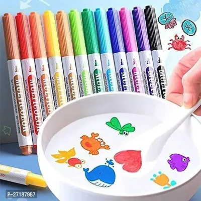 Magic Water Color Pen Set Water Floating Pens, Whiteboard Marker Pen Pack of 12-thumb0