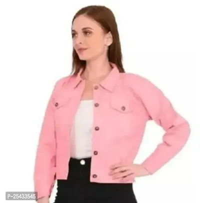 Stylish Pink Cotton Blend Jackets For Women-thumb0