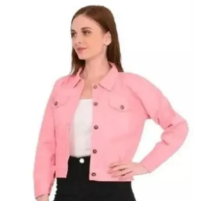 Stylish Pink Cotton Blend Jackets For Women