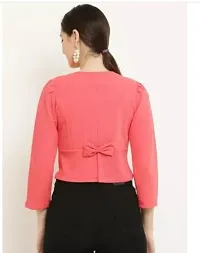 Stylish Pink Crepe Solid Shrugs For Women-thumb1