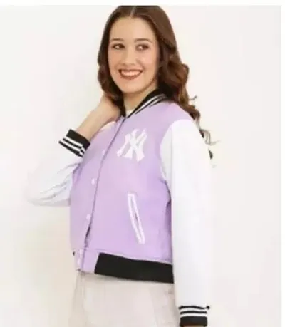 Stylish Purple Cotton Blend Jackets For Women