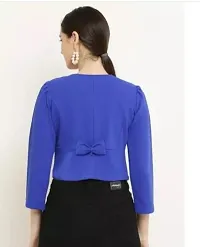 Stylish Blue Crepe Solid Shrugs For Women-thumb1