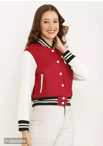 Stylish Red Fleece Jackets For Women-thumb0