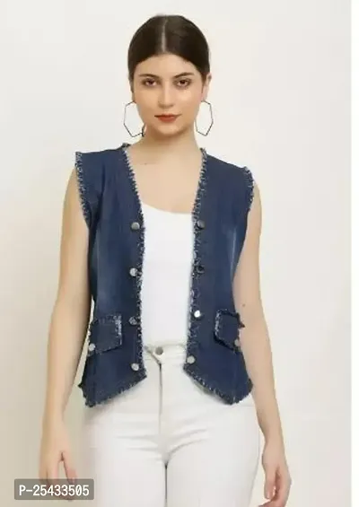 Stylish Blue Denim Jackets For Women-thumb0