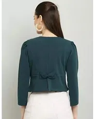 Stylish Green Crepe Solid Shrugs For Women-thumb1