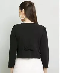 Stylish Black Crepe Solid Shrugs For Women-thumb1