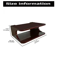 Set top Box Stand | WiFi Router Holder Wooden Wall Shelves | Setup Box Stand for Home | Wall Mount Stylish WiFi Router Holder TV Cabinet Living Room Furniture (Color-Walnut Brown)-thumb3
