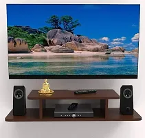 Entertainment Unit Set Top Box Stand Wall Mounted Shelf Racks Wooden TV cabinets for Home Living Room Floating Shelves for Living Room, Bedroom- Ideal Upto 32 LED TV(Brown)-thumb2