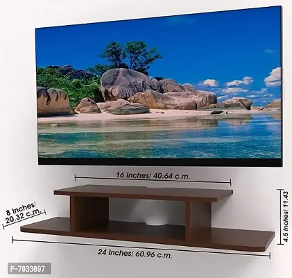 Entertainment Unit Set Top Box Stand Wall Mounted Shelf Racks Wooden TV cabinets for Home Living Room Floating Shelves for Living Room, Bedroom- Ideal Upto 32 LED TV(Brown)-thumb4