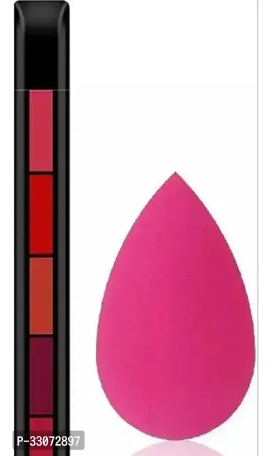 Khatu shyam enterprises 5In1 Lipstick With Beauty Blender-thumb0