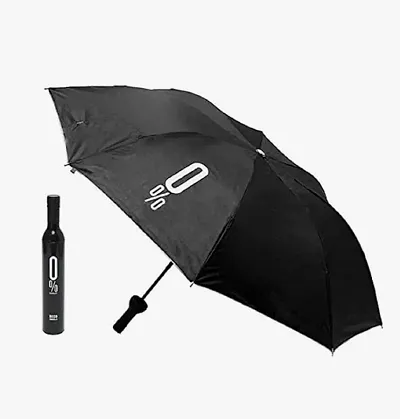 Manan Decor Folding Portable Umbrella with Bottle Cover for UV Protection & Rain Umbrella Mini Travel