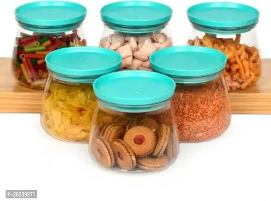 Plastic Handy  Mataka Container Storage Jar  Container 900ML Plastic Cereal Dispenser, Air Tight, Grocery Container, Fridge Container,Tea Coffee  Sugar Container, Spice Container(Blue, Pack of 10)-thumb2