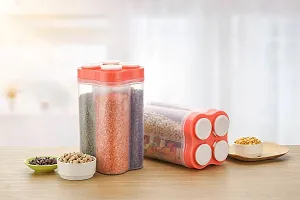 Useful Airtight Transparent Plastic Lock Food Storage 4-Section Containers-thumb3