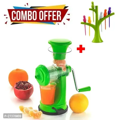 Manual Juicer Machine With Steel Handle Hand Juicer / 1 Bird Fruit Fork (Set Of 2)-thumb0