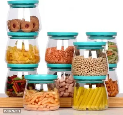 Plastic Handy  Mataka Container Storage Jar  Container 900ML Plastic Cereal Dispenser, Air Tight, Grocery Container, Fridge Container,Tea Coffee  Sugar Container, Spice Container(Blue, Pack of 10)-thumb5