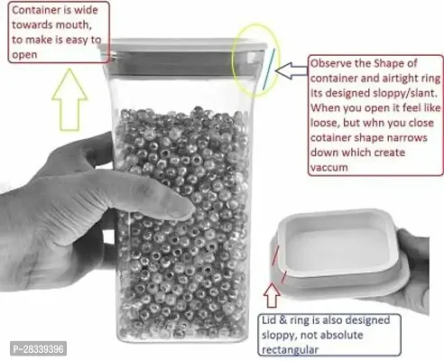 Useful Square Airtight Transparent Plastic Lock Food Storage 4-Section Containers, 1000 ml, Pack Of 6-thumb4