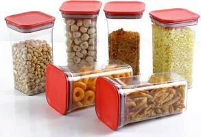 Useful Airtight Transparent Plastic Lock Food Storage 4-Section Containers- Pack Of 6-thumb2