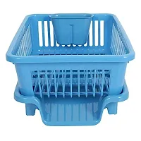 EarthEye Big Size Kitchen Blue Dish Drainer Drying Rack Washing Basket With Tray For Kitchen Dish Rack Organizers Utensils Tools Cutlery Dish Drainer Kitchen Rack Pack Of 1-thumb3