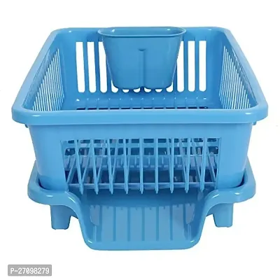 EarthEye Big Size Kitchen Blue Dish Drainer Drying Rack Washing Basket With Tray For Kitchen Dish Rack Organizers Utensils Tools Cutlery Dish Drainer Kitchen Rack Pack Of 1-thumb4