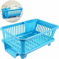 EarthEye Big Size Kitchen Blue Dish Drainer Drying Rack Washing Basket With Tray For Kitchen Dish Rack Organizers Utensils Tools Cutlery Dish Drainer Kitchen Rack Pack Of 1-thumb4