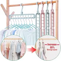 EarthEye Multi Functional Plastic Adjustable And Folding Clothes Hanger Pack Of 6-thumb1