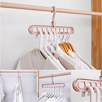 EarthEye Multi Functional Plastic Adjustable And Folding Clothes Hanger Pack Of 6-thumb3