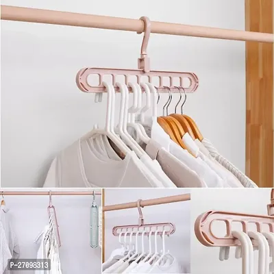 EarthEye Multi Functional Plastic Adjustable And Folding Clothes Hanger Pack Of 6-thumb4