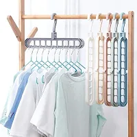 EarthEye Multi Functional Plastic Adjustable And Folding Clothes Hanger Pack Of 6-thumb4