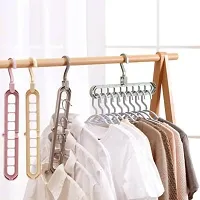 EarthEye Multi Functional Plastic Adjustable And Folding Clothes Hanger Pack Of 6-thumb2