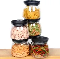 EarthEye Plastic Handy Mataka Container Storage Jar Container 900Ml Plastic Cereal Dispenser Air Tight Grocery Container Fridge Container Tea Coffee Sugar Container Spice Container Black Pack Of 6-thumb3