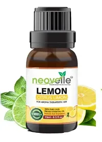 Natural Lemon Essential Oil -15Ml, Eucalyptus With Tea Tree Essential Oil -15Ml (45Ml-Pack Of 3)-thumb1