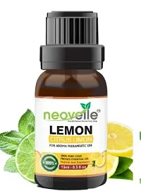 Natural Lemon Essential Oil -15Ml, Peppermint Essential Oil -15Ml With Lavender Essential Oil -15Ml (45Ml-Pack Of 3)-thumb1