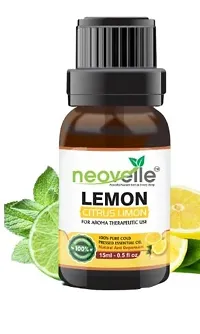 Natural Lemon Essential Oil -15Ml, Peppermint Essential Oil -15Ml With Rosemary Essential Oil -15Ml (45Ml-Pack Of 3)-thumb1