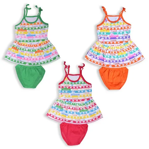 Frock Panty Set for Baby Girls (Pack of 3)