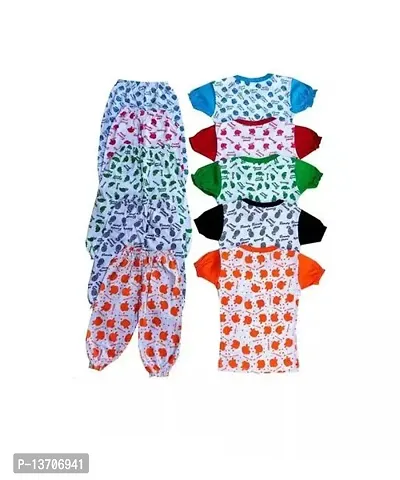 Baby  Girls and Baby boys  Cotton Printed multicolored Night Suit (pack of 5)-thumb0