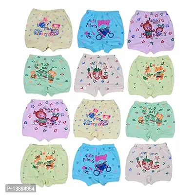 Bloomers Baby Girls  Baby Boys Soft Cotton Brief Panty Innerwear Drawer Comfortable  Regular Fit Bloomers for Kids Unisex-Child's Cotton Bloomers (Pack of 12)(Multicolor)