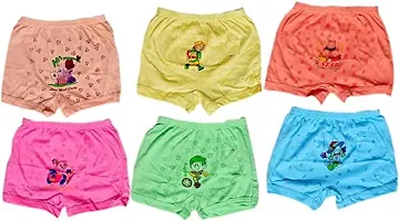 unisex Kids/Baby Girls/Boys Cotton Panty/Panties Pure 100% Multicolored Shorty  Children Assorted Coloured Frozen Printed Hipster Regular fit Undergarment Shorty(pack of 06)-thumb2