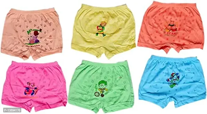 unisex Kids/Baby Girls/Boys Cotton Panty/Panties Pure 100% Multicolored Shorty  Children Assorted Coloured Frozen Printed Hipster Regular fit Undergarment Shorty(pack of 06)-thumb3