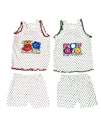 Baby kids Girls  Frock and Shorts 100% cotton blend regular Fit comfortable set multicolour  Size 0-12 month (pack of 06)-thumb1